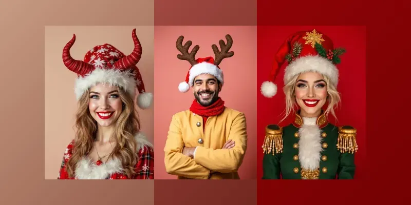 Christmas Costume Portrait Stock Photos generated by undefined