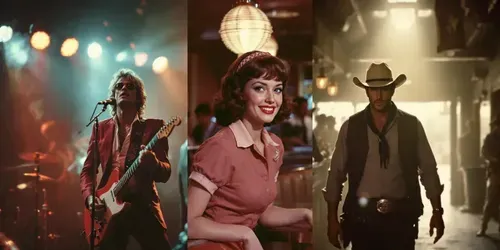 60s Vintage Retro Movie Stills generated by flux