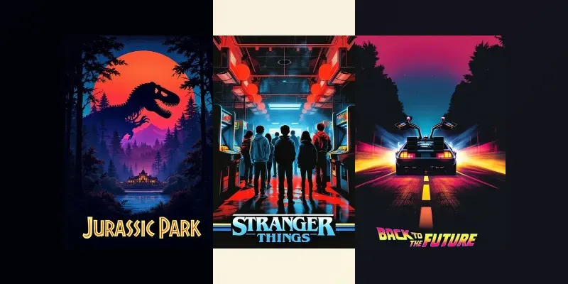 Retro 80s Movie Posters generated by undefined