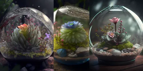 Flowers In Terrariums generated by midjourney