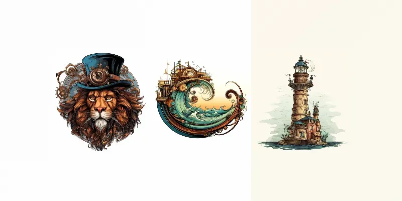 Steampunk Illustrations generated by undefined