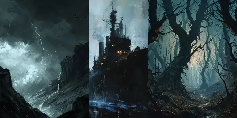 Dark Illustrations generated by undefined