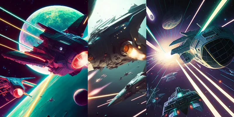 Spaceship Battle Wallpapers generated by undefined