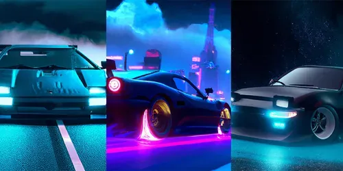 Synthwave Sports Cars generated by dalle