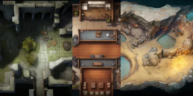 Tabletop RPG Maps Interiors generated by undefined
