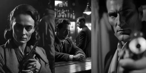 Realistic Film Noir generated by midjourney