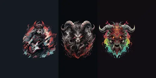Metal Band T-shirt Logo Designs generated by midjourney