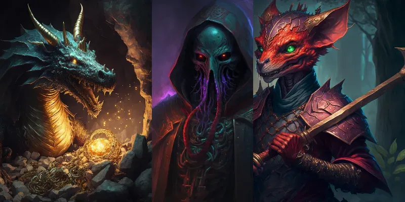 DND Monsters And Characters Illustrations generated by undefined