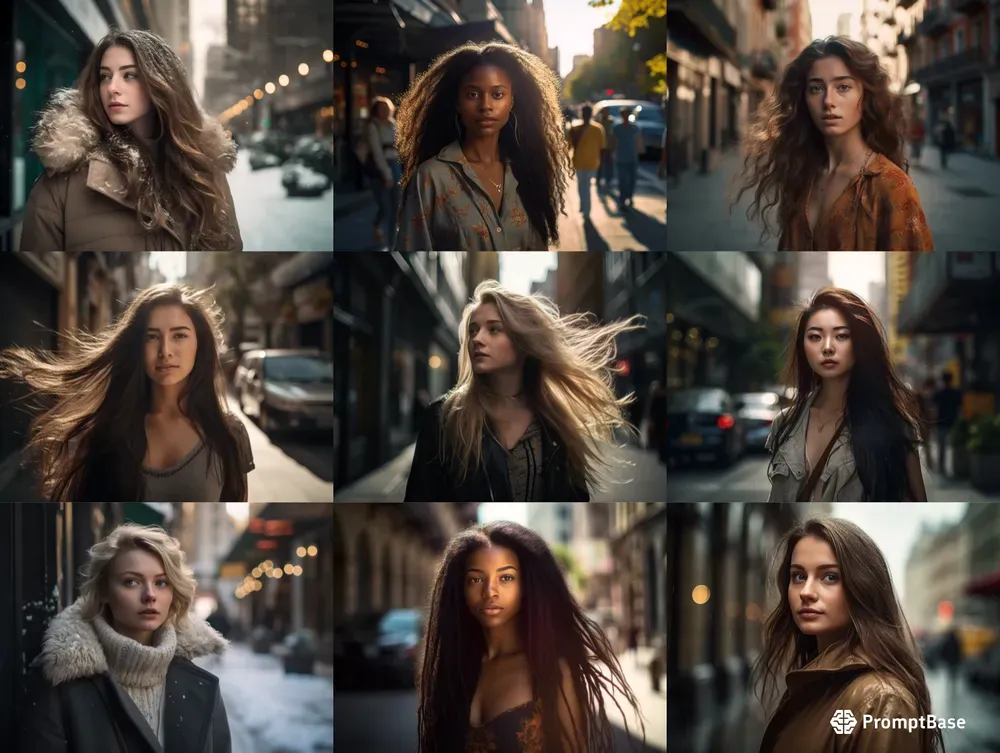 Photorealistic Beautiful Street Portraits