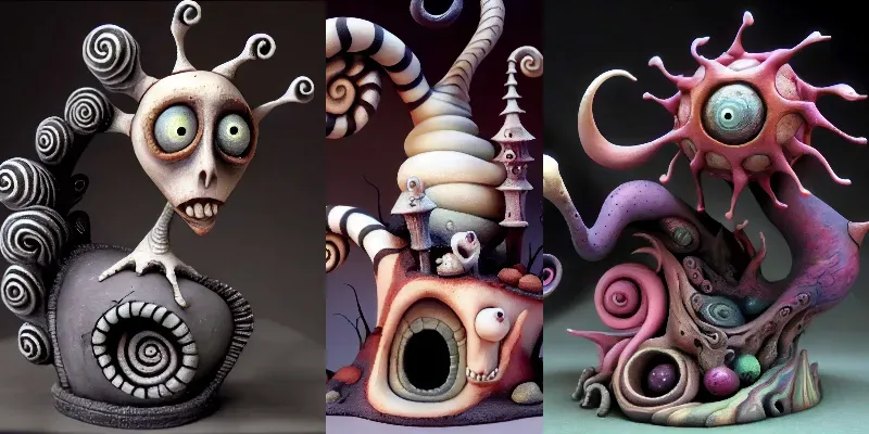 Abstract Clay Sculptures generated by undefined