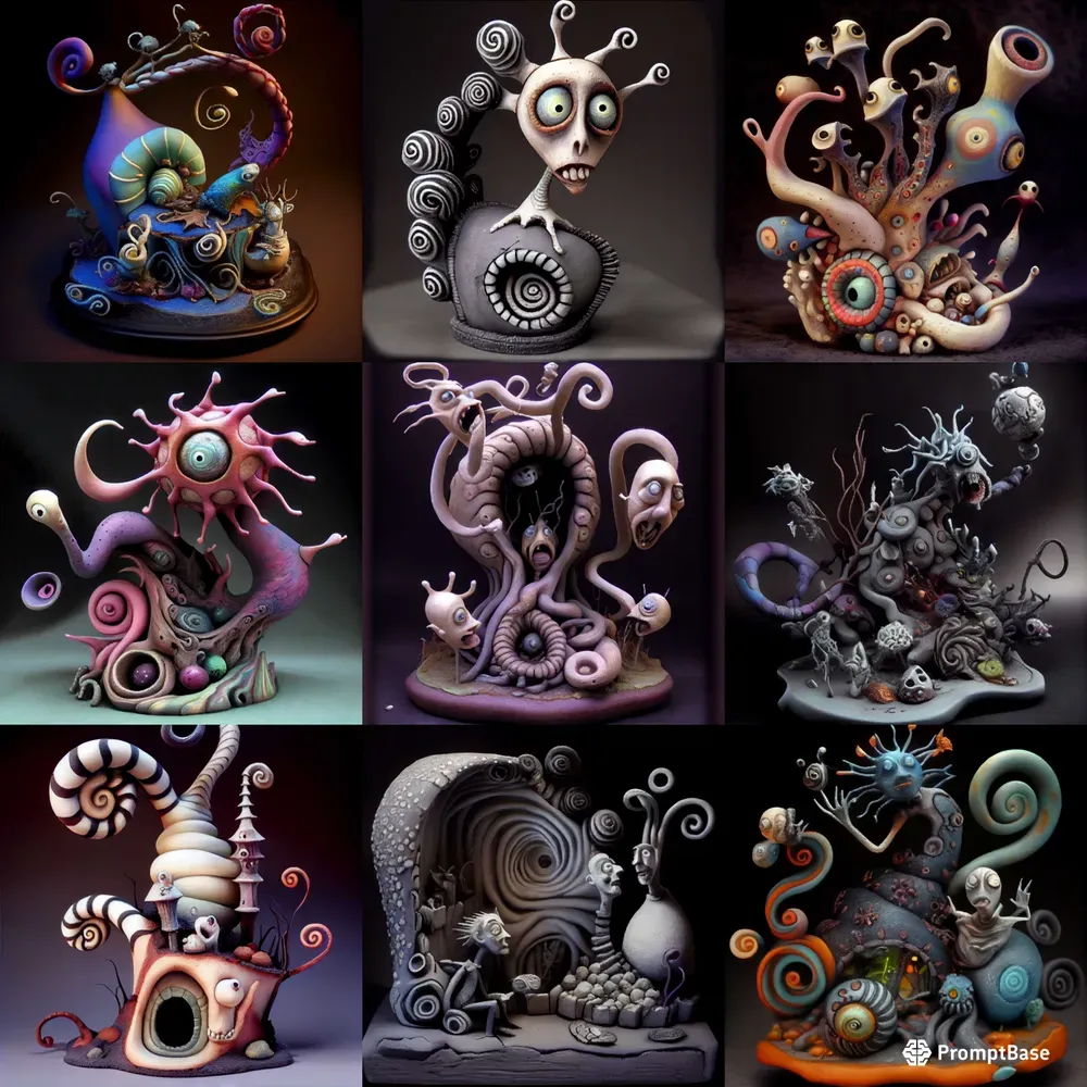 Abstract Clay Sculptures