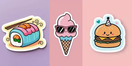 Adorable Food Sticker Makers generated by leonardo