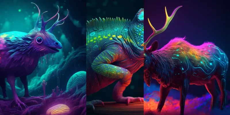 Neon Animals Dreamscape generated by undefined