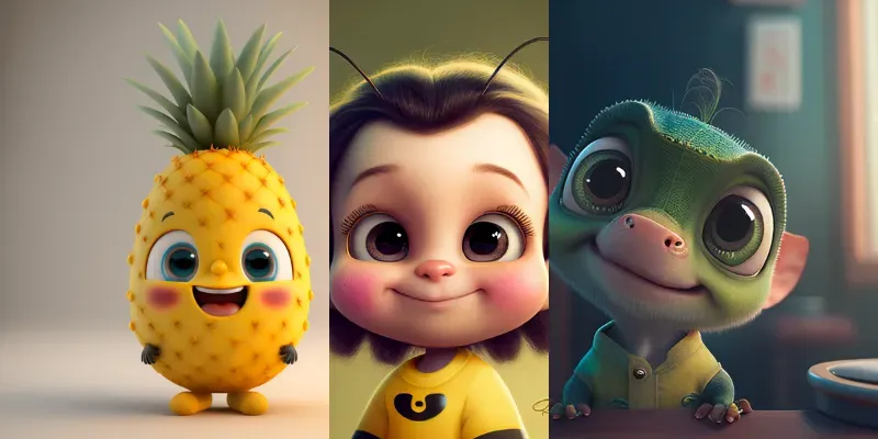 Disney Pixar Characters generated by undefined