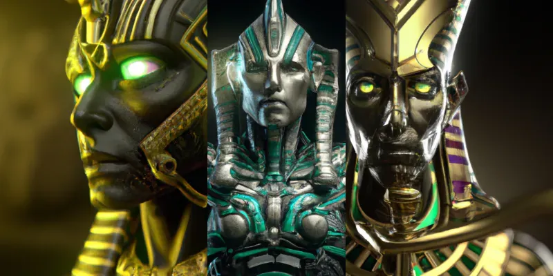 Neon Egyptian Gods Of Death generated by undefined