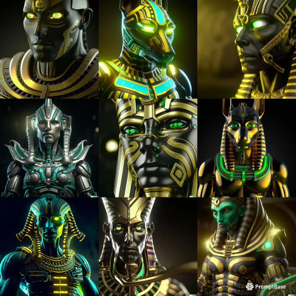 Neon Egyptian Gods Of Death