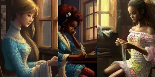 Woman Knitting By A Window generated by dalle