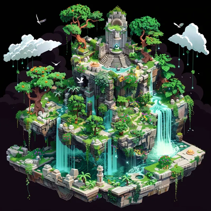 Isometric Fantasy Style Illustrations