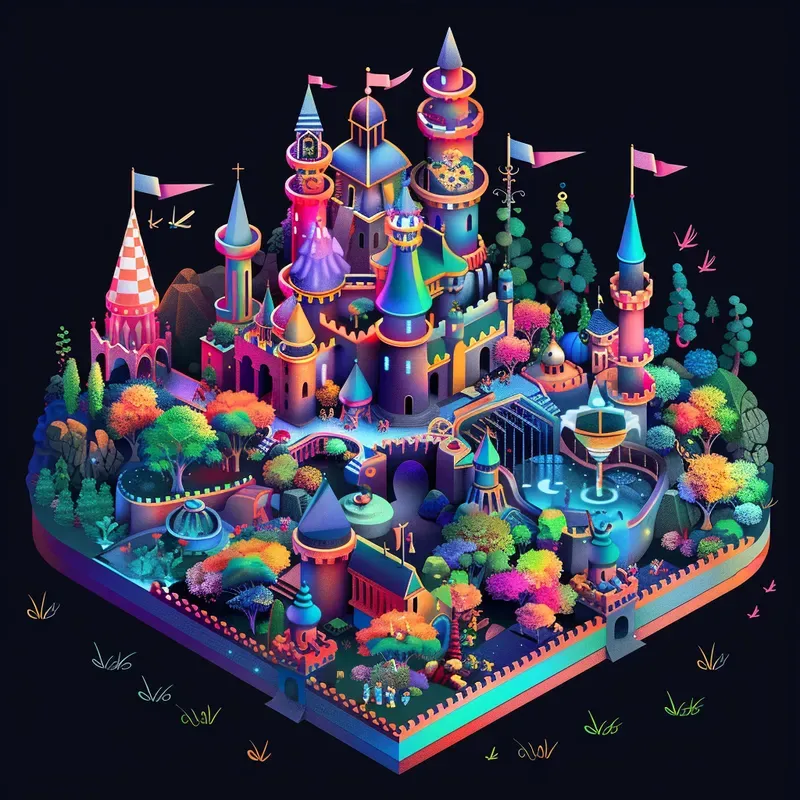 Isometric Fantasy Style Illustrations