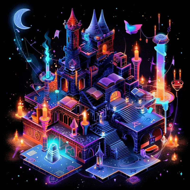 Isometric Fantasy Style Illustrations