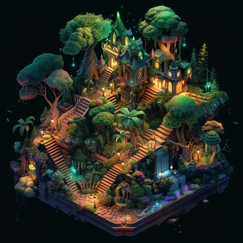 Isometric Fantasy Style Illustrations