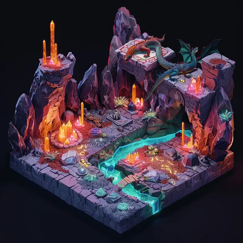 Isometric Fantasy Style Illustrations