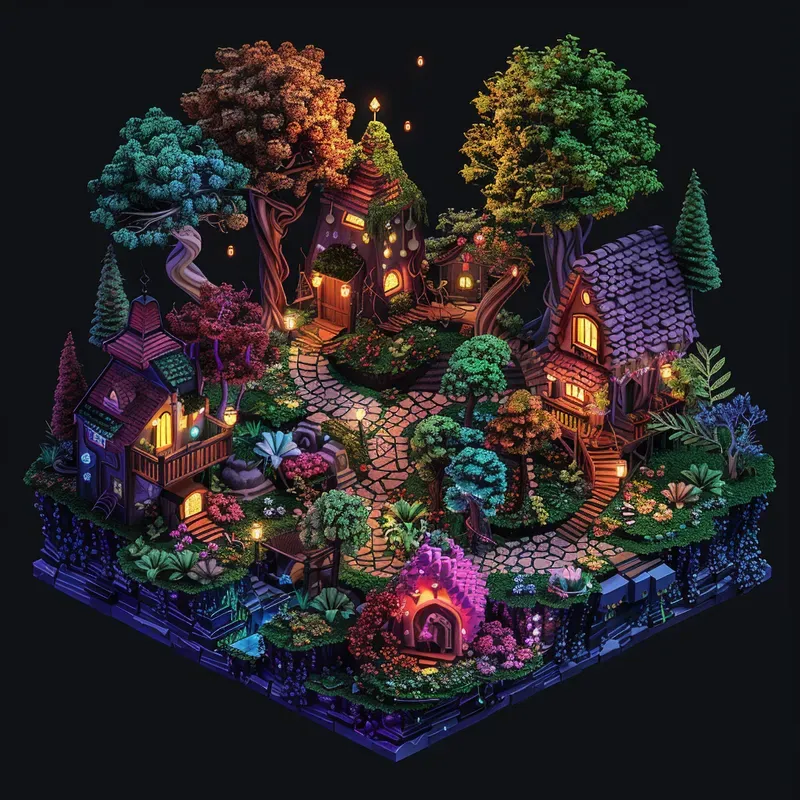 Isometric Fantasy Style Illustrations