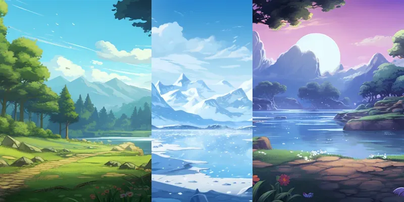 Pokemon Anime Background Landscapes generated by undefined