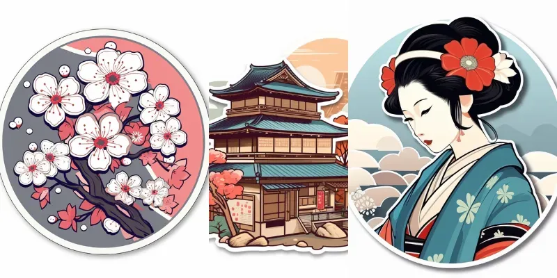 Traditional Japanese Stickers generated by undefined