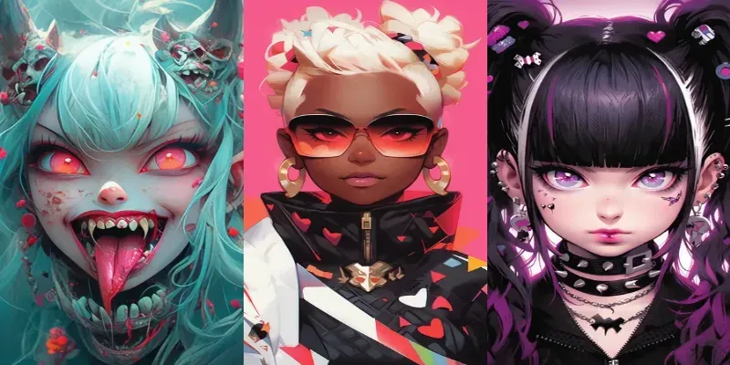 Bright Anime Manga Girls Vampires generated by undefined