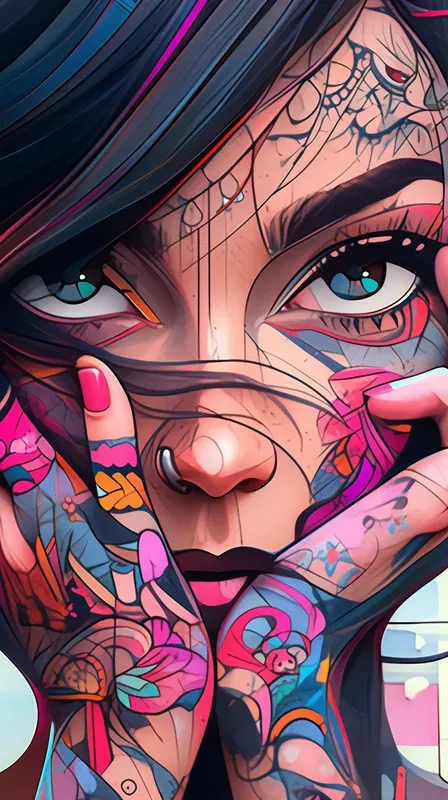 Cartooned Girls Portraits
