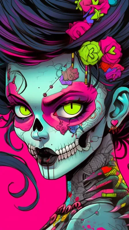 Cartooned Girls Portraits