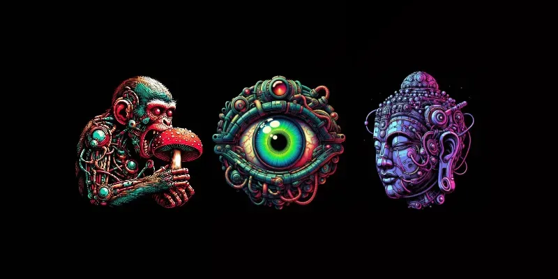 Cybernetic Psychedelic Tshirt Designs generated by undefined