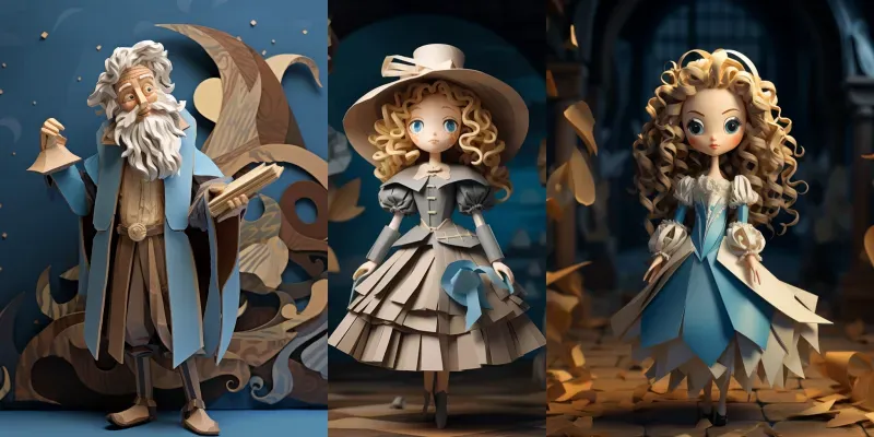 Paper Doll Sculptures generated by undefined