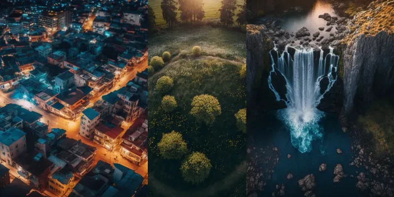 Drone-made Photographs generated by undefined
