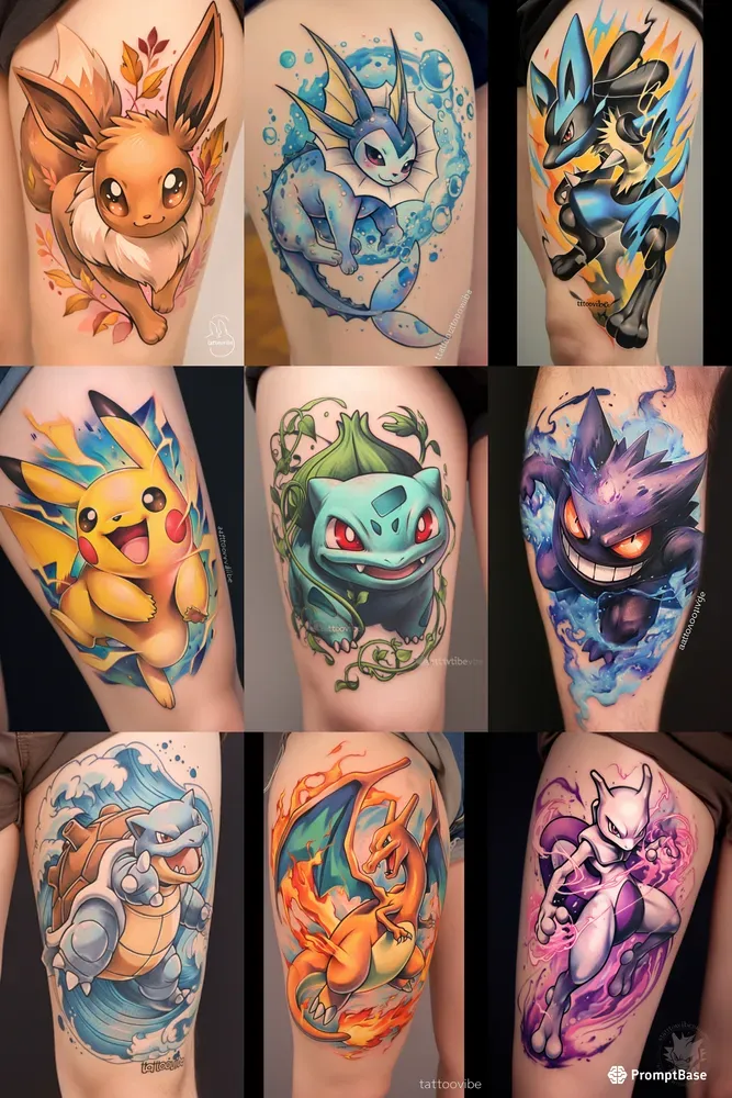 Pokemon Tattoo Designs