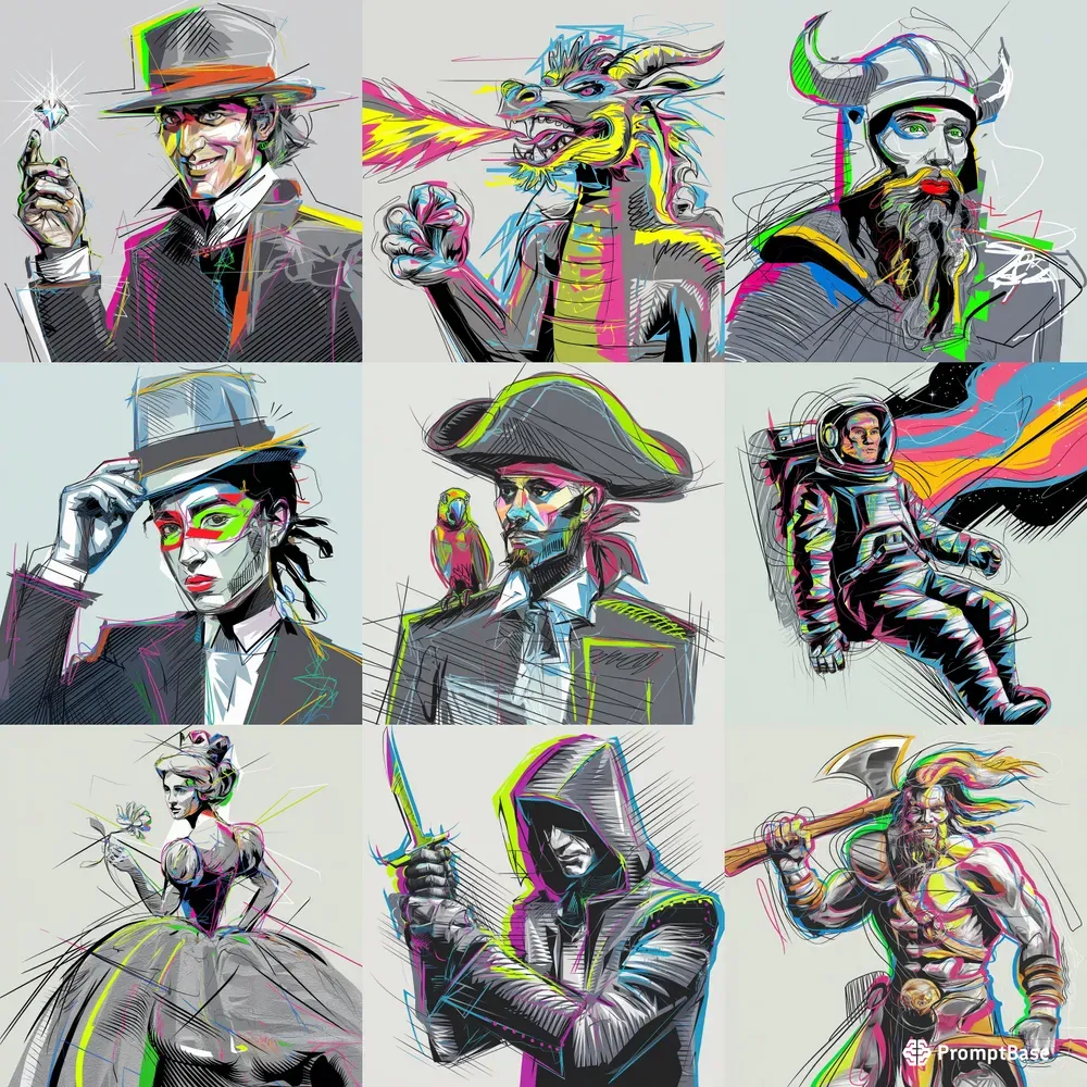 Whimsical Neon Sketching Makers