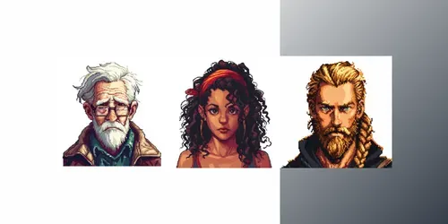 Pixel Art Portraits generated by midjourney