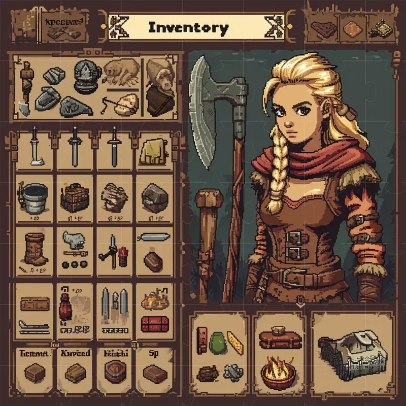 Pixel Art Game Inventory Tab Designs