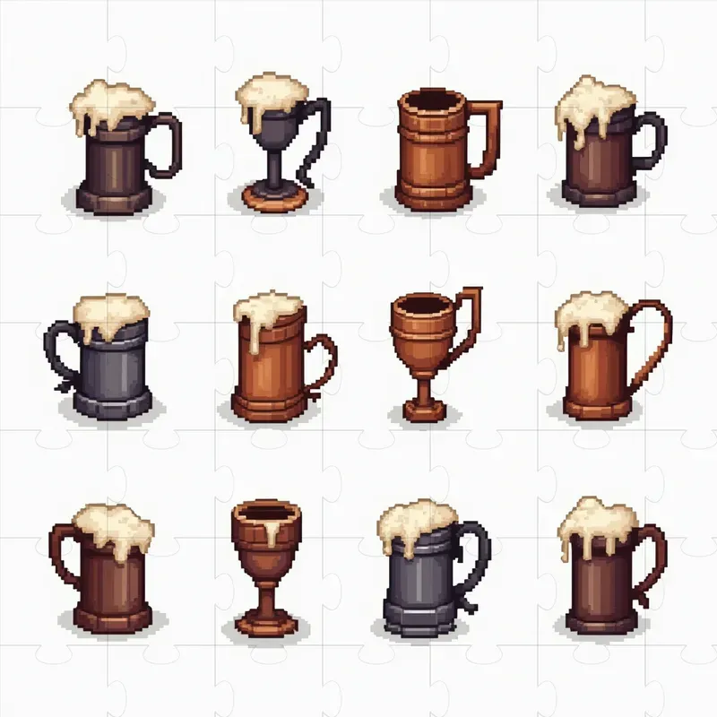 Pixel Art Medieval Objects Sets