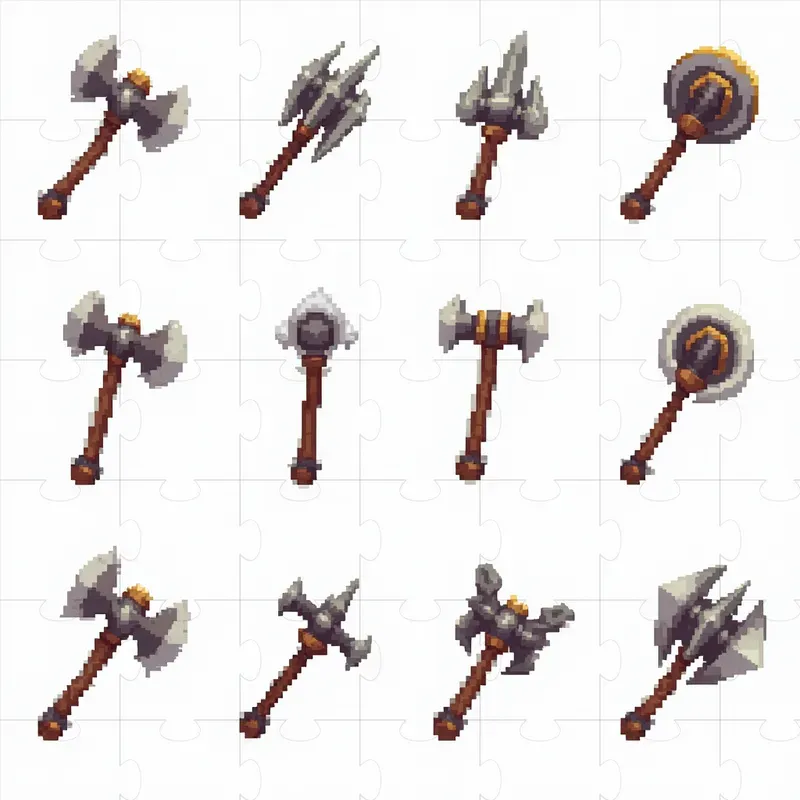 Pixel Art Medieval Objects Sets
