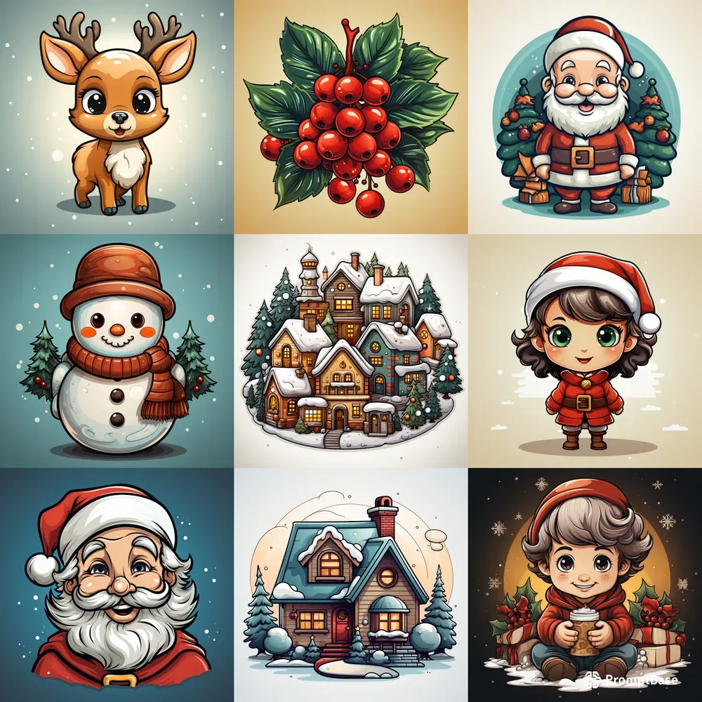 Complex Detailed Christmas Icons