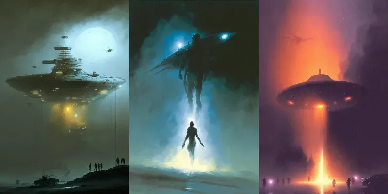 Ufo Alien Sci Fi Posters generated by undefined