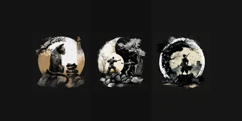 Asian Art T-shirt Designs generated by midjourney
