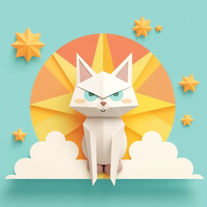 Pastel 3D Origami Paper Art For Children