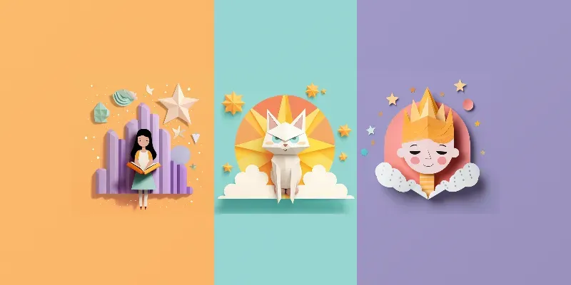 Pastel 3D Origami Paper Art For Children generated by undefined