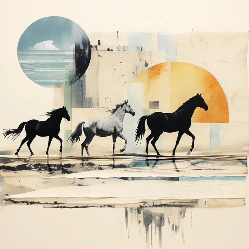 Soft Modern Mixed Media Collages