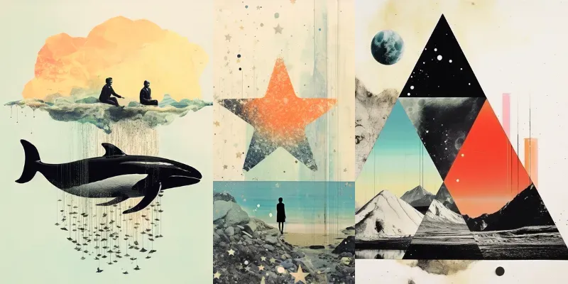 Soft Modern Mixed Media Collages generated by undefined