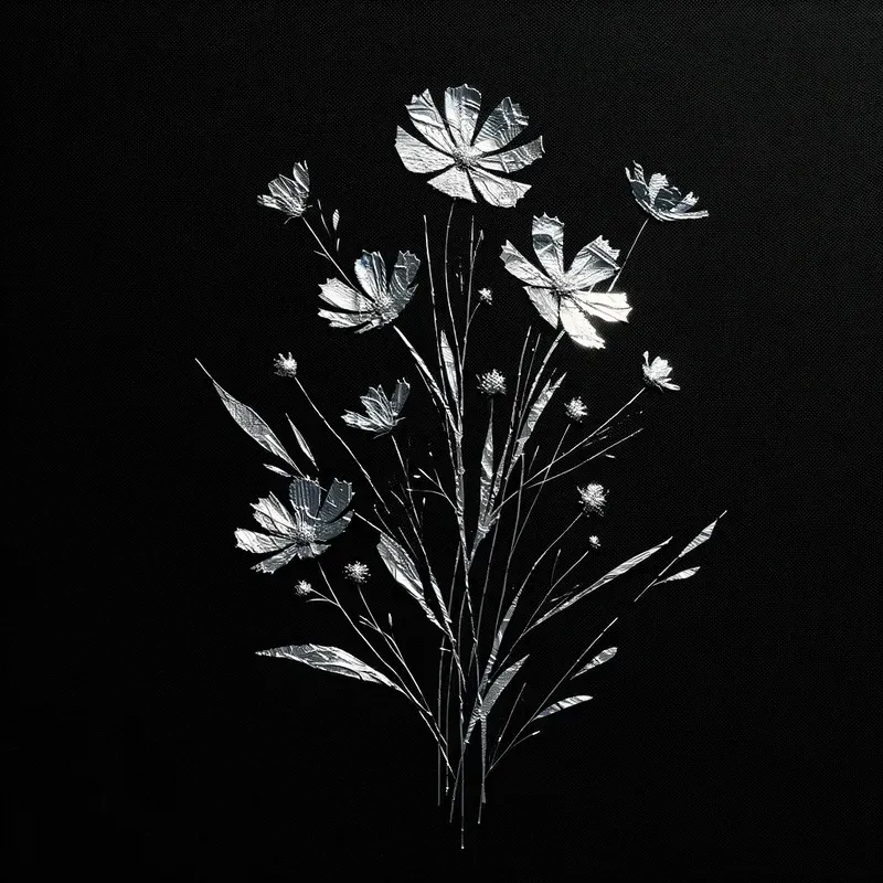 Silver Metallic Kintsugi Minimal Art