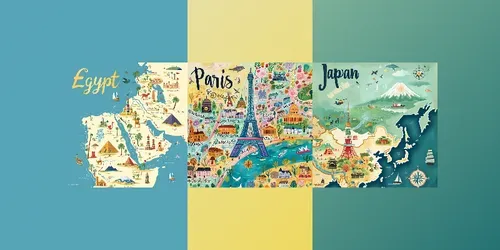 Fun Travel Maps With Text Titles generated by midjourney